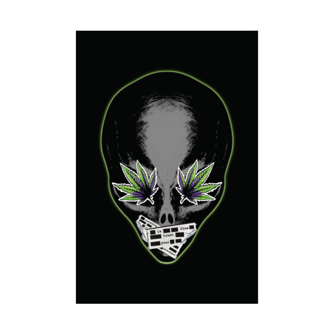 alien weed eyes - HIGH-LY CLASSIFIED (logo poster)