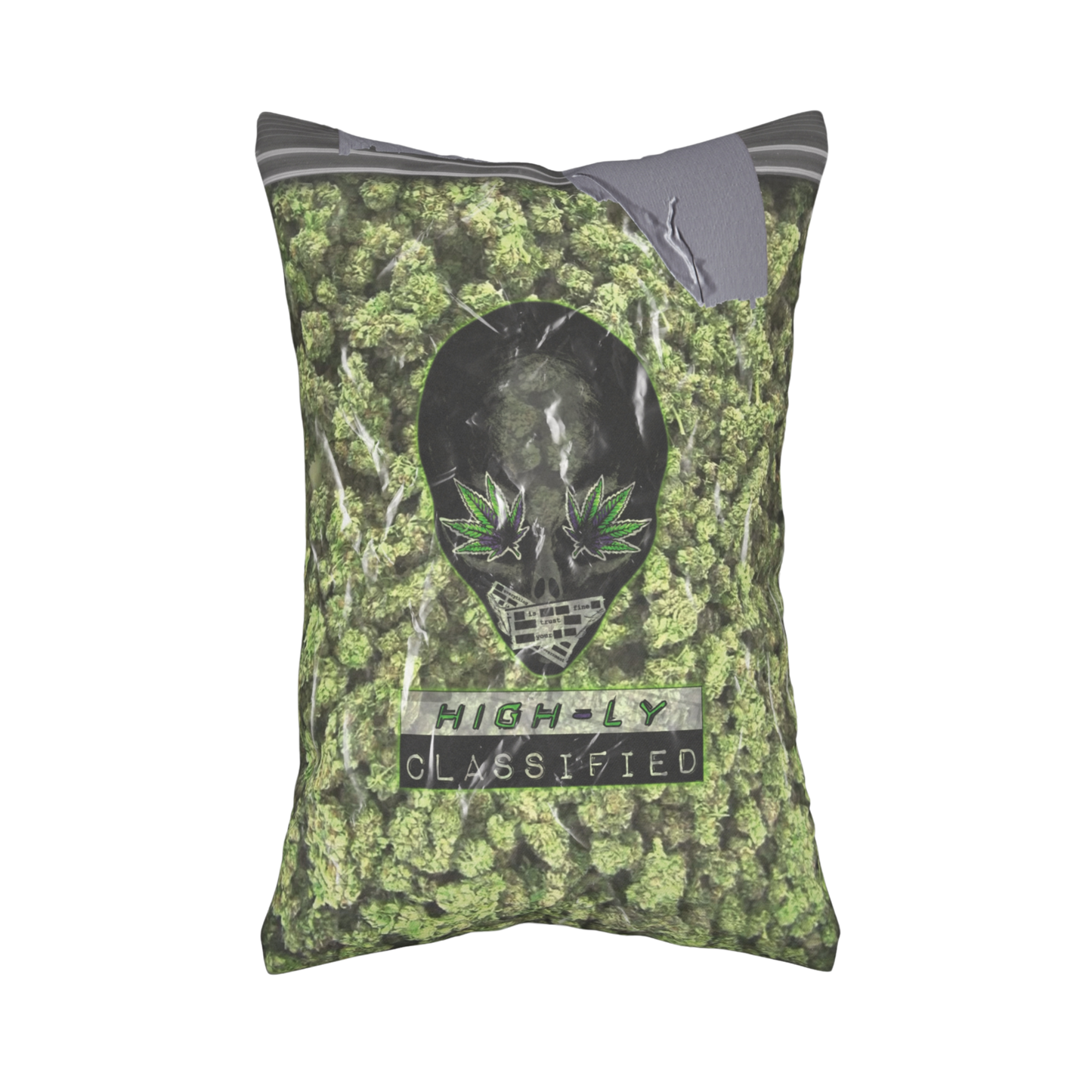 Cosmic Kush-ins Alien Weed Lumbar Pillow