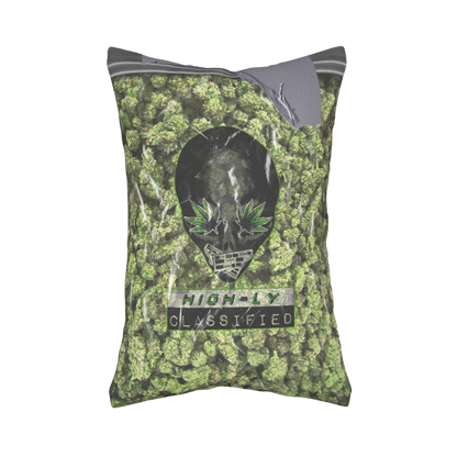 Cosmic Kush-ins Alien Weed Lumbar Pillow