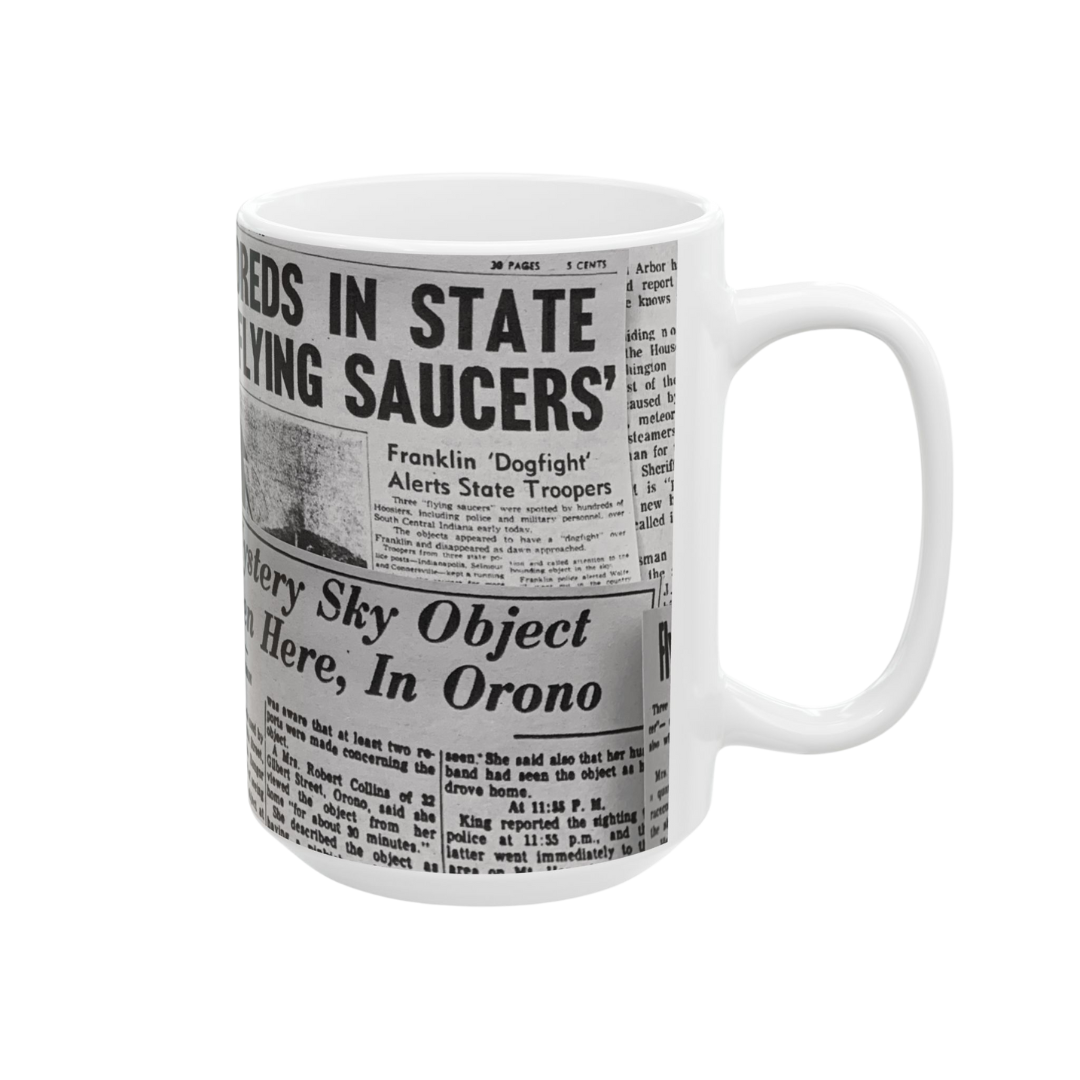 "Headline Saucers" UFO Mug